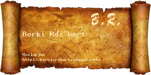 Berki Róbert névjegykártya