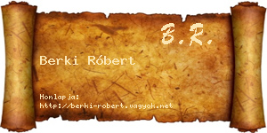 Berki Róbert névjegykártya